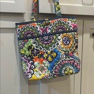 Vera Bradley Blue and Green Quilted Shoulder Bag